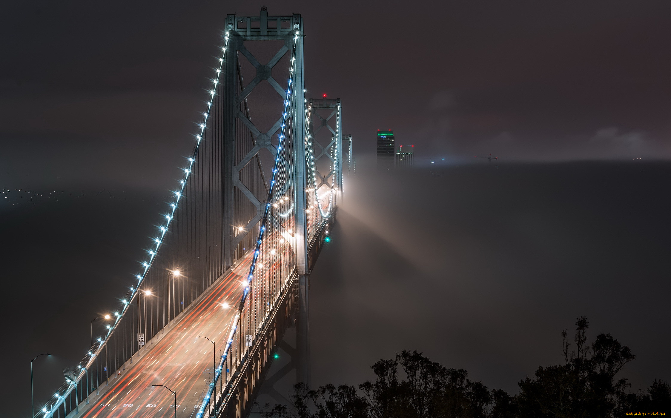 , - , bay, bridge, san, francisco, fog, bound